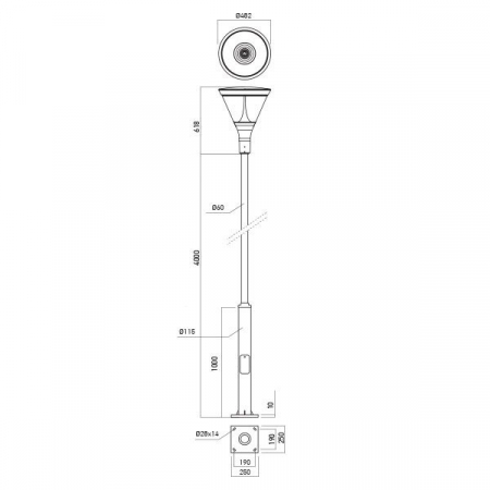 Corp de iluminat pentru decor urban, parcuri și grădini Arelux Xburg BG01PNW DG 50W MID POWER LED 3030 LUMILEDS 4000K 4656lm 100-305V AC Gri inchis IP65 [1]