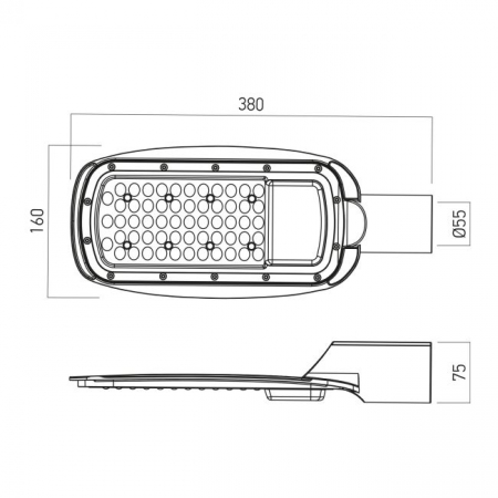 Corp de iluminat stradal Arelux Xalley AY02NW S 50W SMD 2835 4000K 5279lm 180-265V AC Argintiu IP65 [2]