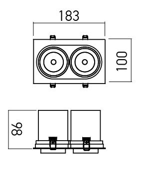Corp iluminat încastrat Arelux XSLIDE SI02NW SWH 24W COB CREE 4000K 1886 lm 220-240V AC CRI90 Alb sablat IP40 [1]