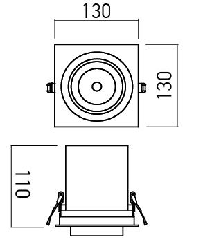 Corp iluminat încastrat Arelux XSLIDE SI03NW SWH 25W COB CREE 4000K 2264 lm 220-240V AC CRI90 Alb sablat IP40 [1]