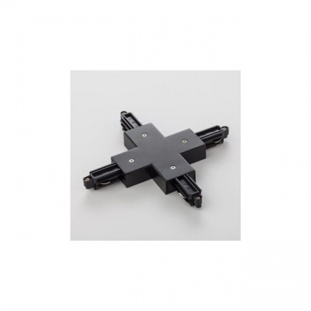 ILUMINAT - Element de conexiune în cruce și alimentare pentru patru şine cu un circuit. Arelux MT MT1011 BK Negru mat IP20