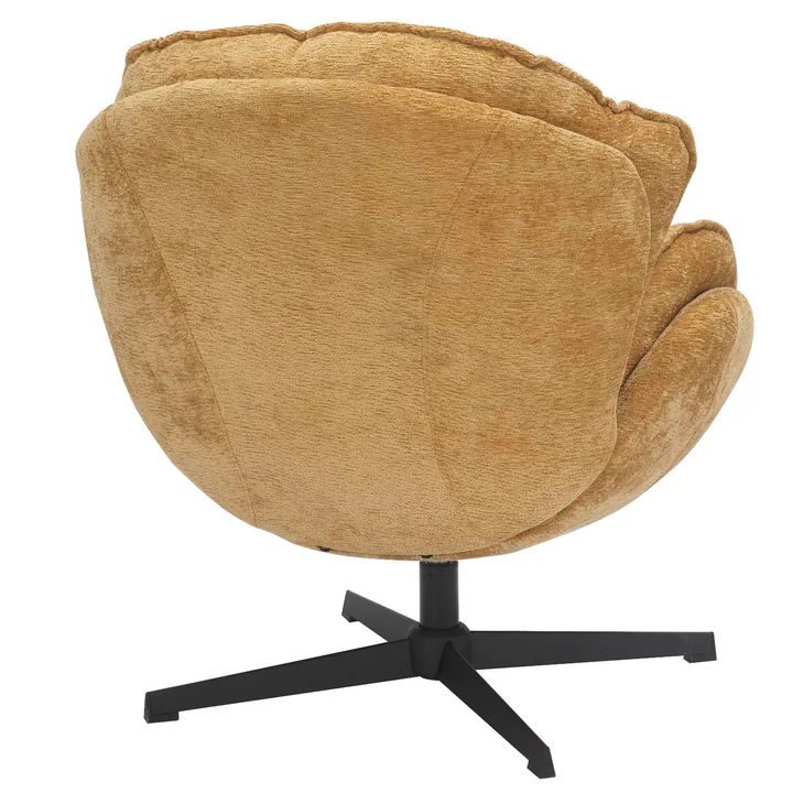 Fotoliu rotativ BETTY, galben/negru, stofa clasica/metal, 73x87x83 cm [2]