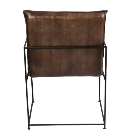 Fotoliu YAMATSURI 424753, piele, maro, metal negru [2]