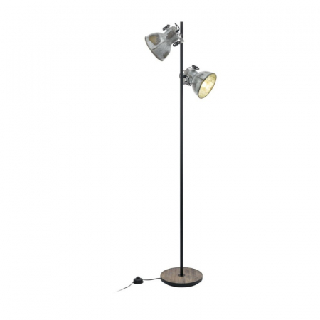 BLACK FRIDAY - Lampadar EGLO BARNSTAPLE 49722, E27 2X40W 1580mm, Negru, zinc uzat, patina maro