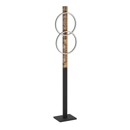 Lampadare - Lampadar EGLO Boyal 900892 LED 2X12W 3000K 3400lm 220-240V,50/60Hz L 300mm x H 1500mm otel/lemn negru/maro rustic plastic alb IP20