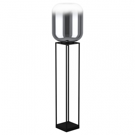 Lampadar EGLO BULCIAGO 39989, E27 40W, h1465mm Otel, Negru, Sticla aburita, Negru Transparent