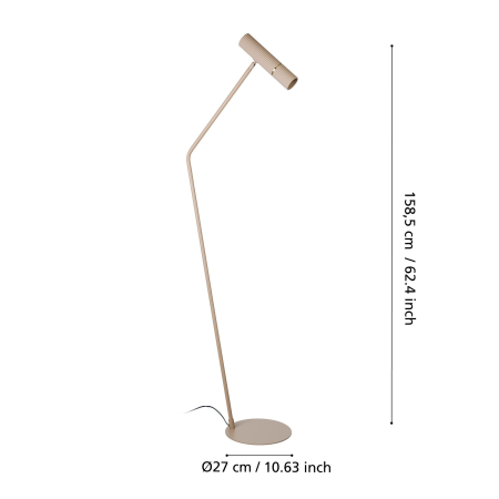 Lampadar EGLO Caminia 901155 GU10 1X4,7W 220-240V,50/60Hz L 405mm x l 270mm x H 1585mm otel sandy/alama periata  IP20 [4]