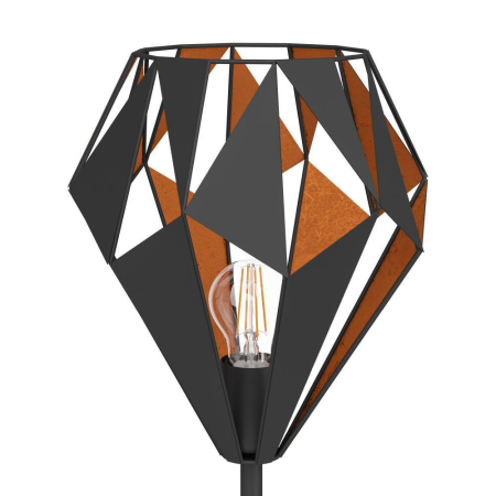 Lampadar EGLO Carlton 1 49994 E27 1X60W 220-240V,50/60Hz H 1525mm x Ø255mm otel negru/cupru  IP20 [1]
