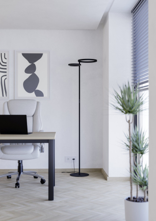 Lampadar EGLO Castelpoto 1 901974 LED;LED 16W;12W 2700-6500K 1850;1300lm 220-240V,50/60Hz L 430mm x l 300mm x H 1800mm otel negru plastic alb IP20 [1]