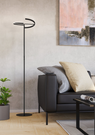 Lampadar EGLO Castelpoto 901972 LED 2X8,8W 3000K 2000lm 220-240V,50/60Hz H 1800mm x Ø400mm otel negru plastic alb IP20 [1]