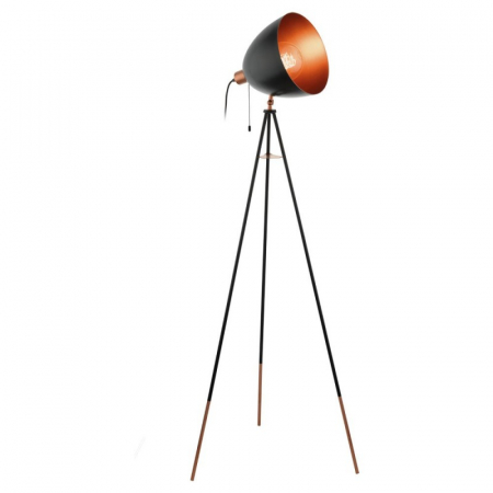 BLACK FRIDAY 2024 - Lampadar EGLO Chester, 49386, E27 60W, Negru/Cupru
