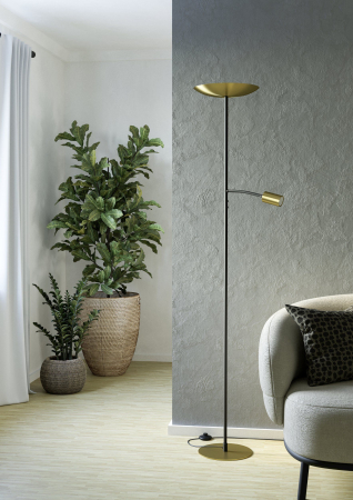 Lampadar EGLO Conivarino 901979 LED;LED 26,5W;1X4W 2700K 3150;480lm 220-240V,50/60Hz H 1700mm x Ø320mm otel negru/alama periata  IP20 [2]