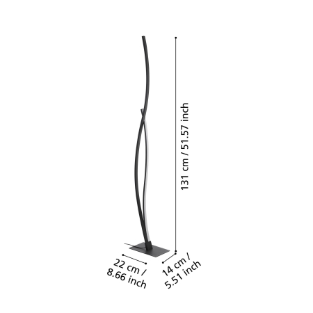 Lampadar EGLO Grisolia 901209 LED 20W 4000K 2500lm 220-240V,50/60Hz H 1290mm otel negru plastic alb IP20 [5]
