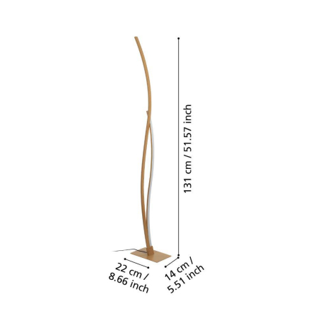 Lampadar EGLO Grisolia 901214 LED 20W 4000K 2500lm 220-240V,50/60Hz H 1290mm otel maro plastic alb IP20 [2]