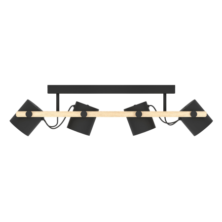 Lampadar EGLO Hornwood 1 43429 E27 1X28W 220-240V,50/60Hz L 215mm x H 1395mm otel/lemn negru tesatura alba IP20 [5]