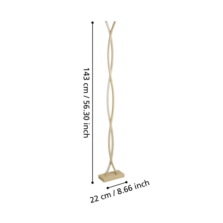 Lampadar EGLO Lasana 4 901107 LED 36W 3000K 4700lm 220-240V,50/60Hz L 230mm x l 110mm x H 1430mm aluminiu/otel maro deschis plastic alb IP20 [5]