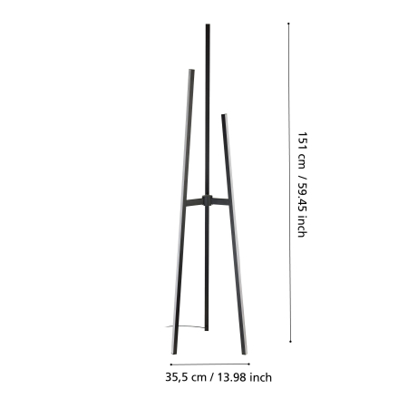 Lampadar EGLO Mongolana 901052 LED 30W 3000K 4300lm 220-240V,50/60Hz H 1510mm aluminiu/otel negru plastic alb IP20 [4]