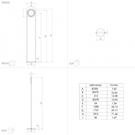 Lampadar EGLO MONTEFANO 390022, LED 20W 2160lm 3000K Ø310, Negru, Alb [2]