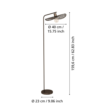 Lampadar EGLO Swaby 44127 E27 1X60W 220-240V,50/60Hz L 510mm x l 400mm x H 1595mm otel bronz  IP20 [4]