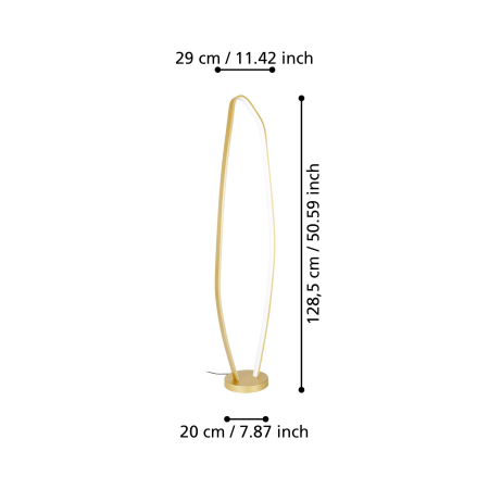 Lampadar EGLO Vallerosa 900919 LED 25,2W 3000K 3400lm 220-240V,50/60Hz L 290mm x H 1285mm aluminiu/otel alama periata plastic alb IP20 [4]