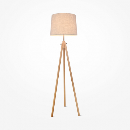 ILUMINAT - Lampadar Maytoni Calvin Z177-FL-01-BR E27 1x60W -  Metal/Wood Beige IP20