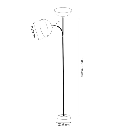 Lampadar Milagro Zack E27 1x E27 max 15W   230V Cashmere Metal & Plastic IP20 [7]