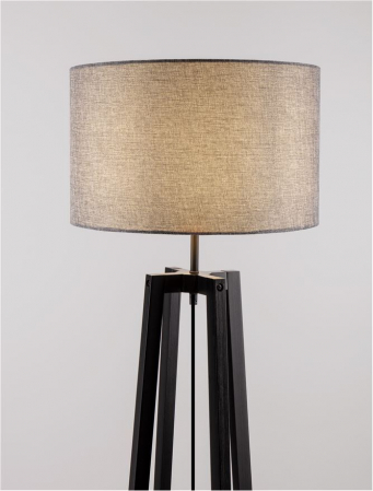 Lampadar Nova Luce ARTIS 9001082 E27 1x12W    Grey Linen Shade & Black W ood   IP20 [4]