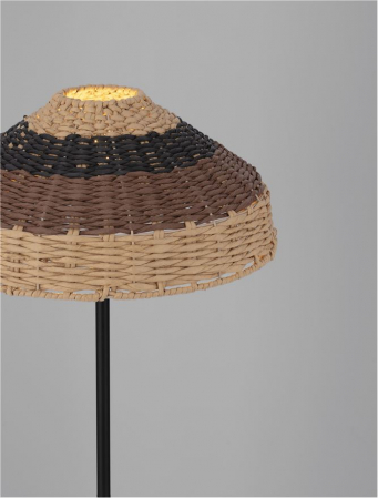 Lampadar Nova Luce CARO 9586529 E27 1x12W    Natural Rattan Black BroW n Black Fabric W ire & Base Cable  IP20 [8]