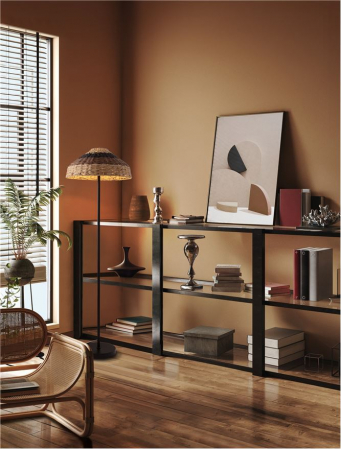 ILUMINAT - Lampadar Nova Luce CARO 9586529 E27 1x12W    Natural Rattan Black BroW n Black Fabric W ire & Base Cable  IP20