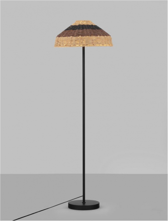 Lampadar Nova Luce CARO 9586529 E27 1x12W    Natural Rattan Black BroW n Black Fabric W ire & Base Cable  IP20 [3]