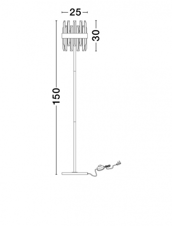 Lampadar Nova Luce Crown, alama, cristal, 10xG9, H.150 cm, 9695123 [4]
