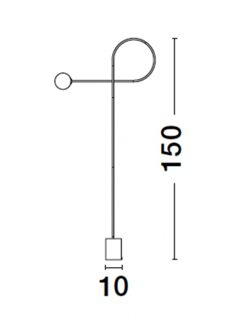 Lampadar Nova Luce DEDALO G9 1x5W   Sandy Black Aluminium & Opal Glass IP20 [1]