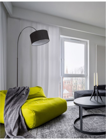 Lampadar Nova Luce SAMA E27 1x12W   Black Fabric Shade Black Aluminium Base  IP20 [1]