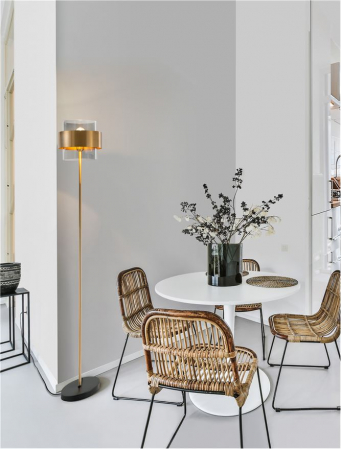 Lampadar Nova Luce SIANNA E27 1x12W   Smoke Glass & Black Cord & Brass gold Metal IP20 [1]