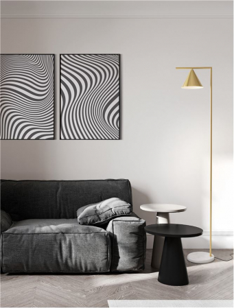 Lampadar Nova Luce SWAY E27 1x12W   Brass Metal & White Marble Base  IP20 [1]