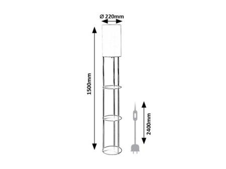 Lampadar Rabalux Bronn E27 E27 1x MAX 40W metal gray beige stil modern, IP20 74107 [5]