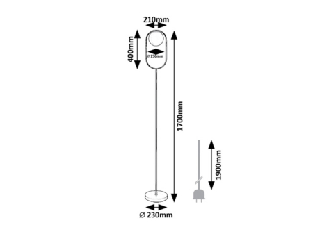 Lampadar Rabalux Ghita E27 E27 1x MAX 20W metal black stil modern, IP20 74029 [4]