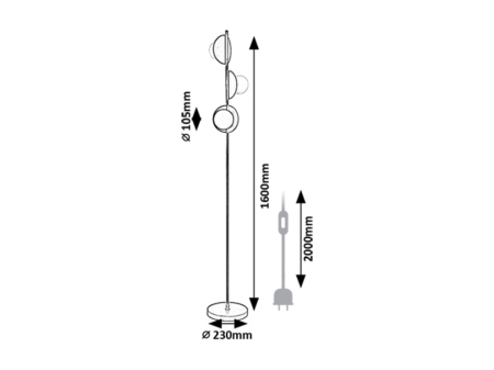 Lampadar Rabalux Jules G9 3x MAX 5W  metal sticlă negru IP20 [5]