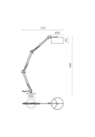 Lampadar REDO Azar 02-385 E27 1x42W h2400 Ø380 IP20 Nedimabil White [2]