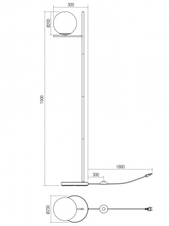 Lampadar Smarter Boldy  01-3074 E14 1x28W   Metal Negru mat IP20 [1]