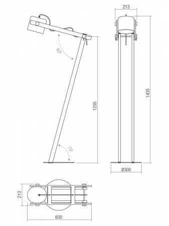 Lampadar SMARTER POOH 01-2405 E27 1x42W Metal Negru mat/Lemn Fag Natur IP20 [1]