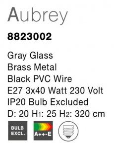 Lustra AUBREY Nova Luce 8823002 1xE27 IP20 Gray Brass [3]
