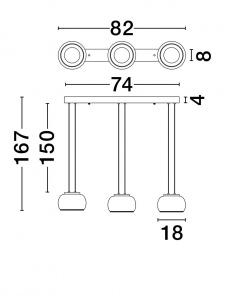 Lustra Nova Luce BIOS 9416955 Triac Dimmable Matt Black Metal & Smoky Gray Glass LED 25W 1515lm 3000K IP20 [3]