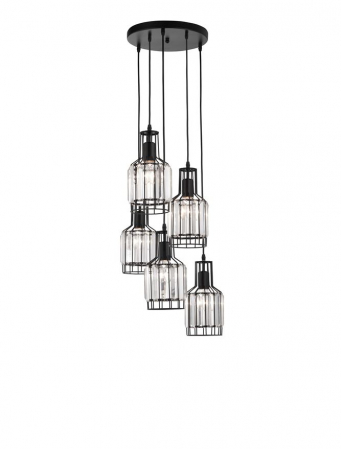 Lustre - Lustra CARTER Nova Luce 9001702 5xE27 IP20 Black