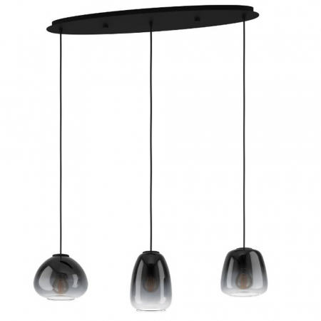 BF LUSTRE - Lustra EGLO AGUILARES 900195, E27 3X40W, Negru-Gri-transparent