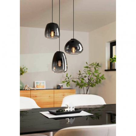 Lustra EGLO AGUILARES 900196, E27 3X40W Ø430, Negru-Gri-transparent [1]