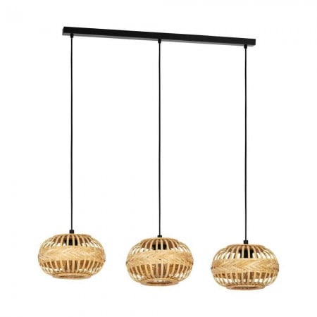 EGLO INTERIOR - Lustra Eglo Amsfield, lemn, 3XE27, L.96 cm, 43863