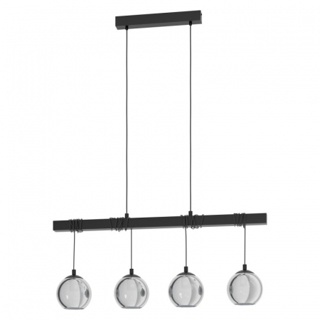 BLACK FRIDAY - Lustra EGLO ARGALLO 39761, E27 4X40W, Negru, sticla efect oglinda, neagra