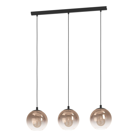 Lustra EGLO Ariscani 1 901924 E27 3X60W 220-240V,50/60Hz L 765mm x l 165mm x H 1100mm otel negru sticla vaporizata alama IP20