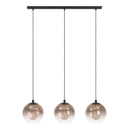 Lustra EGLO Ariscani 1 901924 E27 3X60W 220-240V,50/60Hz L 765mm x l 165mm x H 1100mm otel negru sticla vaporizata alama IP20 [4]